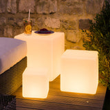 Modern Outdoor LED Cube Light Waterproof Solar and USB Rechargeable Floor Lamp for Garden Path