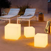 Modern Outdoor LED Cube Light Waterproof Solar and USB Rechargeable Floor Lamp for Garden Path