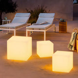Modern Outdoor LED Cube Light Waterproof Solar and USB Rechargeable Floor Lamp for Garden Path