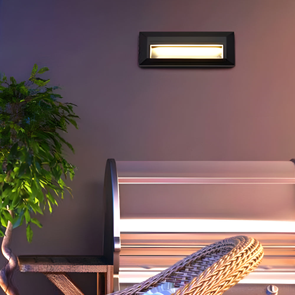 Modern Outdoor LED Step Lights Waterproof Aluminum Wall Mounted Path Lighting for Concrete Stairs