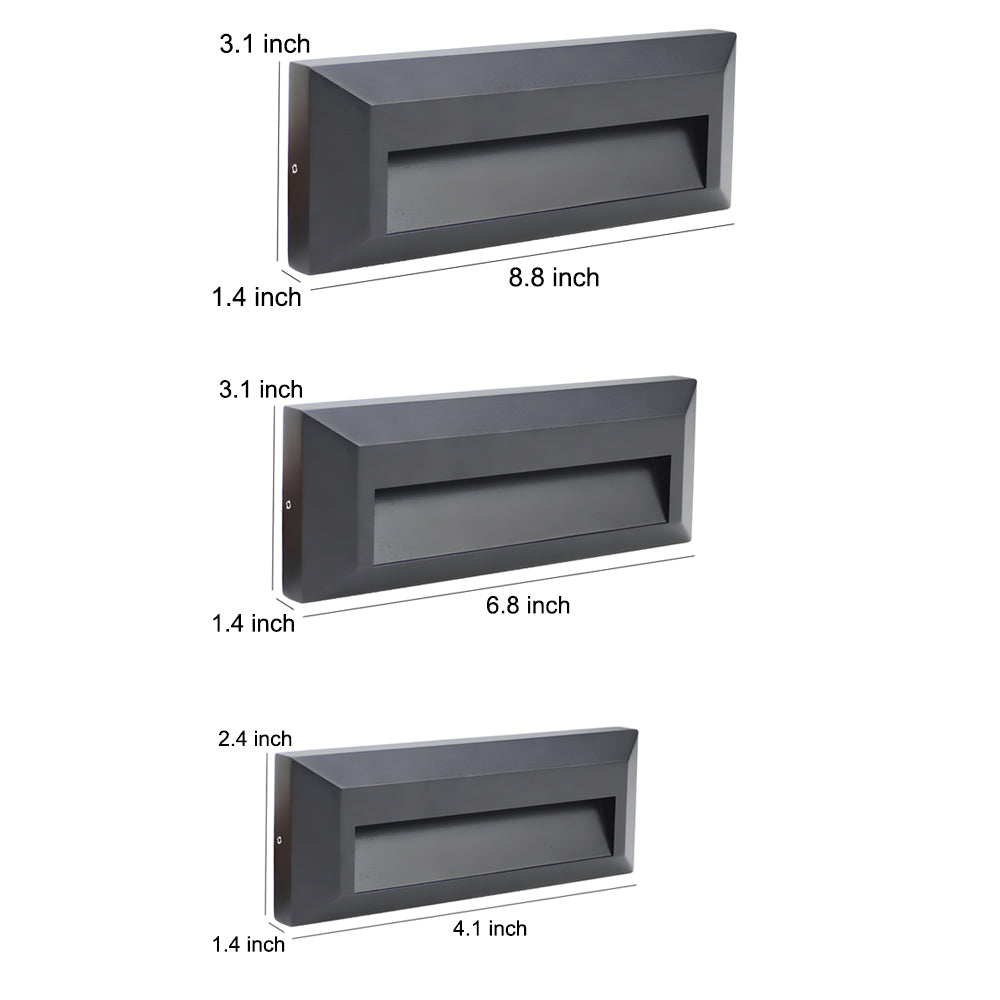 Modern Outdoor LED Step Lights Waterproof Aluminum Wall Mounted Path Lighting for Concrete Stairs