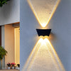 Modern Outdoor LED Up and Down Wall Sconce IP67 Waterproof Black Aluminum Exterior Porch Light