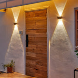 Modern Outdoor LED Up and Down Wall Sconce IP67 Waterproof Black Aluminum Exterior Porch Light