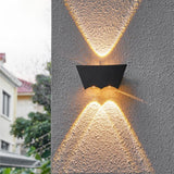 Modern Outdoor LED Up and Down Wall Sconce IP67 Waterproof Black Aluminum Exterior Porch Light