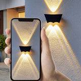 Modern Outdoor LED Up and Down Wall Sconce IP67 Waterproof Black Aluminum Exterior Porch Light
