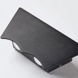 Modern Outdoor LED Up and Down Wall Sconce IP67 Waterproof Black Aluminum Exterior Porch Light
