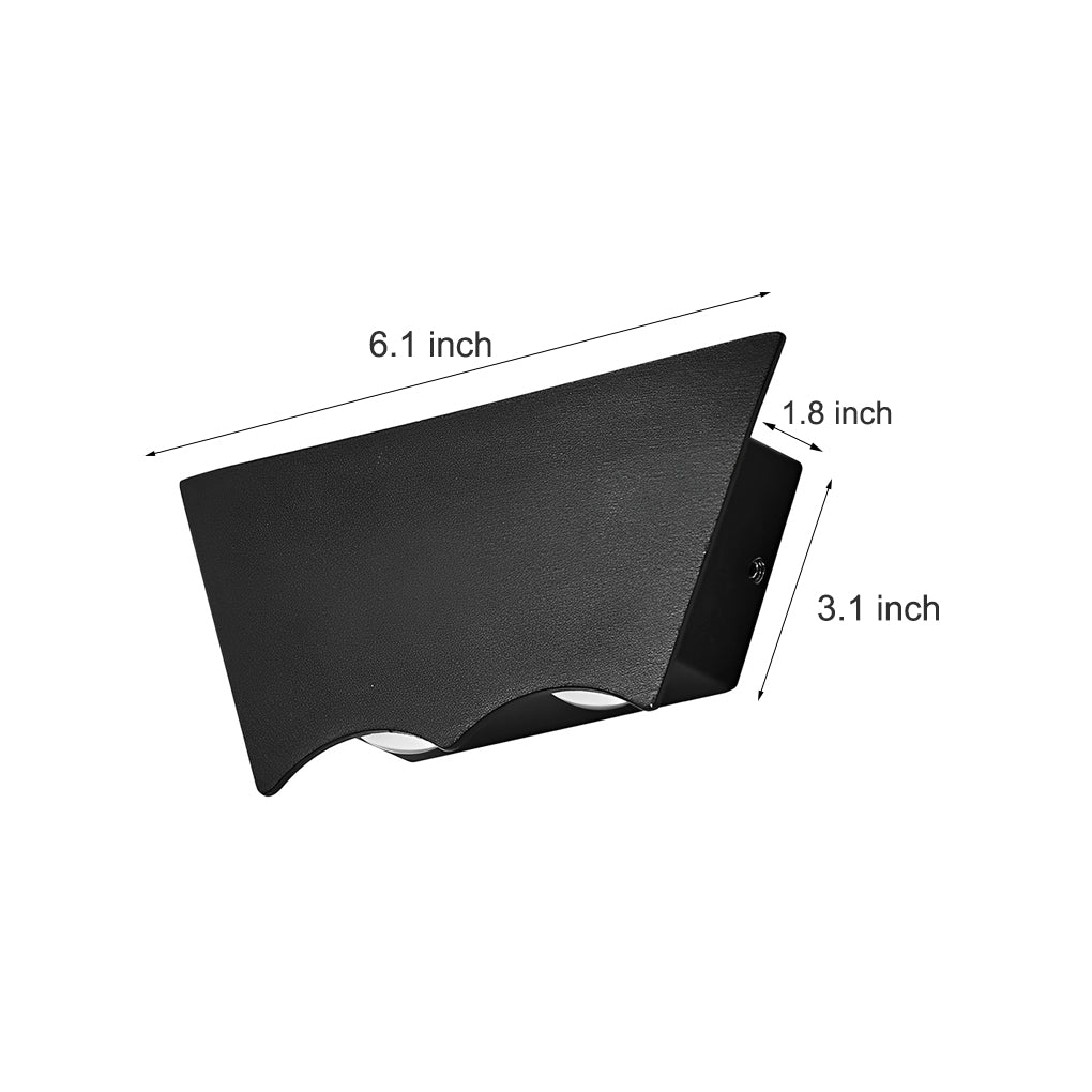 Modern Outdoor LED Up and Down Wall Sconce IP67 Waterproof Black Aluminum Exterior Porch Light
