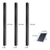 Modern Outdoor Long Strip LED Solar Wall Light Waterproof Black Linear Porch Sconce