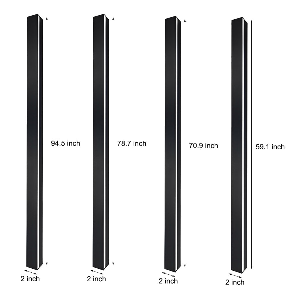 Modern Outdoor Long Strip LED Solar Wall Light Waterproof Black Linear Porch Sconce