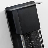 Modern Outdoor Motion Sensor Wall Sconce Waterproof LED Crystal Bubble Glass Porch Light Matte Black