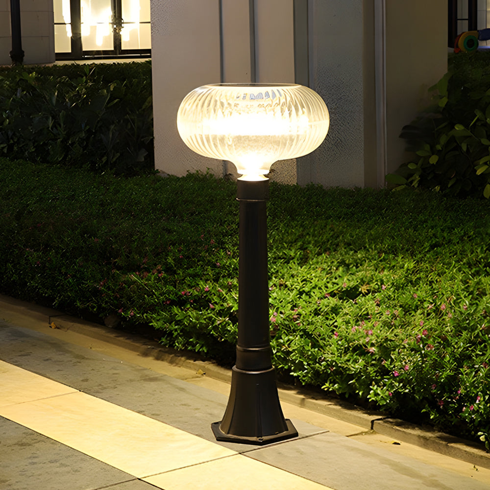 Modern Outdoor Solar Bollard Light LED Pathway Post Lamp for Garden Lawn Decoration
