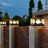 Modern Outdoor Solar Fence Post Lights Mountain Scenery Waterproof LED Landscape Pillar Lighting