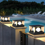 Modern Outdoor Solar Fence Post Lights Mountain Scenery Waterproof LED Landscape Pillar Lighting
