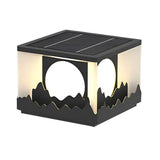 Modern Outdoor Solar Fence Post Lights Mountain Scenery Waterproof LED Landscape Pillar Lighting