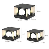 Modern Outdoor Solar Fence Post Lights Mountain Scenery Waterproof LED Landscape Pillar Lighting