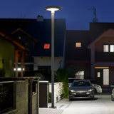 Modern Outdoor Solar Garden Post Light with 360 Degree Dual Motion Sensor