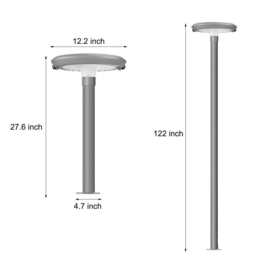 Modern Outdoor Solar Garden Post Light with 360 Degree Dual Motion Sensor