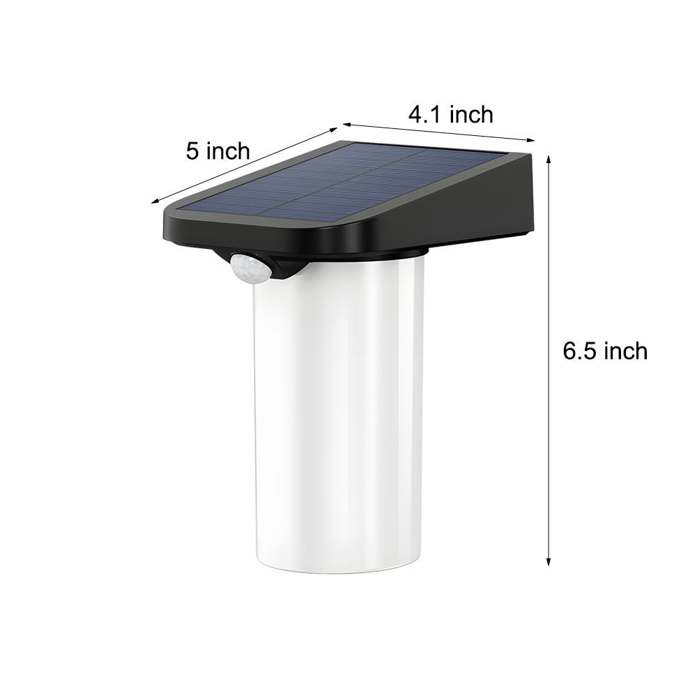 Modern Outdoor Solar Motion Sensor LED Wall Light Black and White Exterior Security Sconce