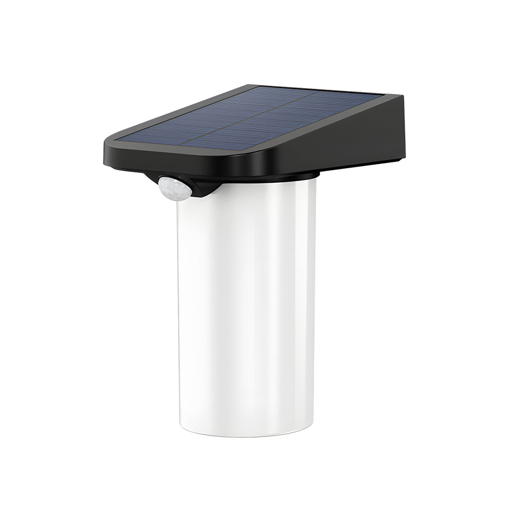 Modern Outdoor Solar Motion Sensor LED Wall Light Black and White Exterior Security Sconce