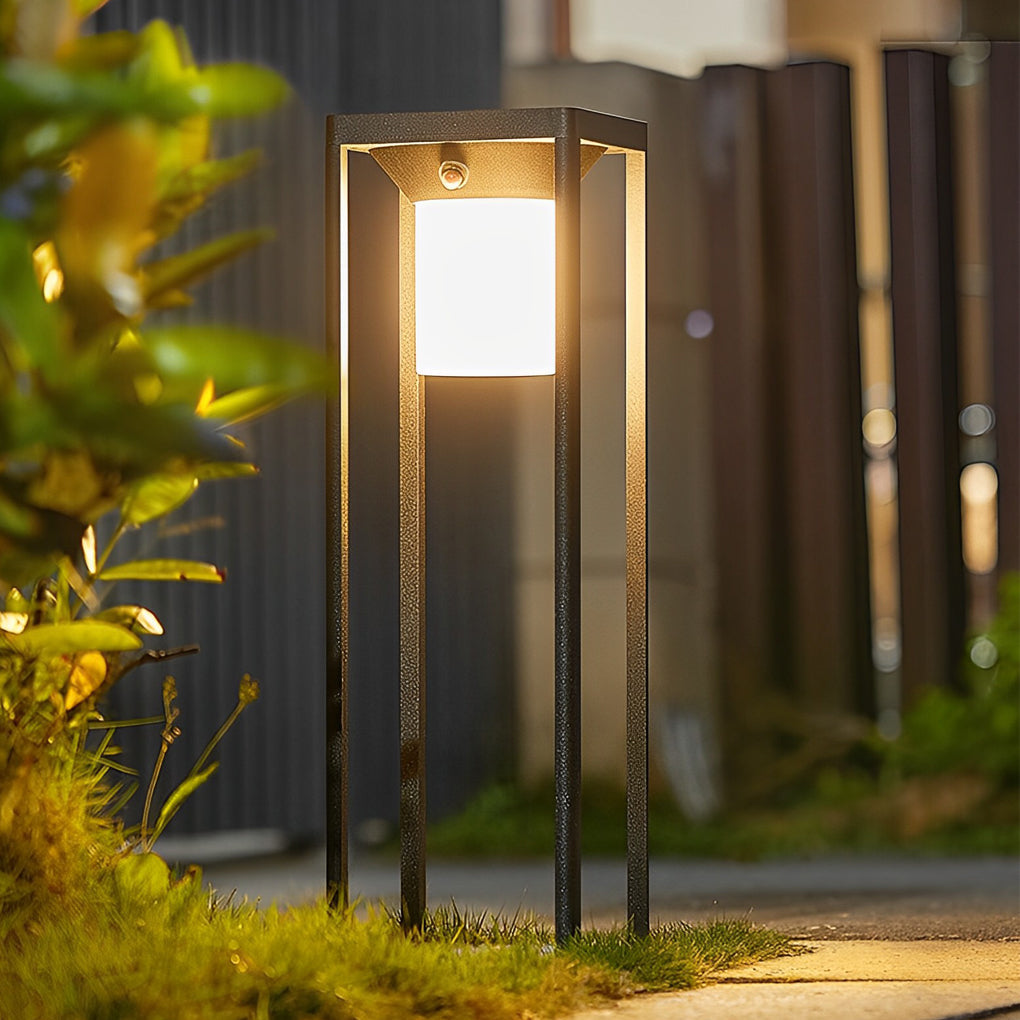 Modern Outdoor Solar Path Lights Waterproof LED Landscape Lighting with 3 Color Dimming Modes