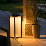 Modern Outdoor Square Lantern Solar Powered Waterproof LED Lawn Light with Handle Portable Pathway Lamp