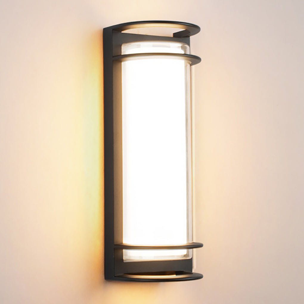 Modern Outdoor Waterproof LED Wall Sconce with Double Layer Acrylic Lampshade for Exterior Gate and Porch