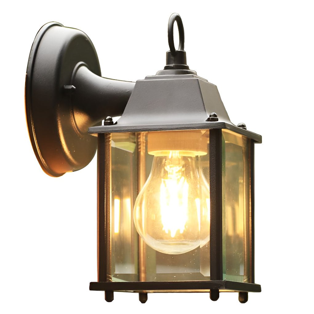 Modern Outdoor Waterproof Square Glass Wall Sconce Aluminum Exterior Porch Lighting