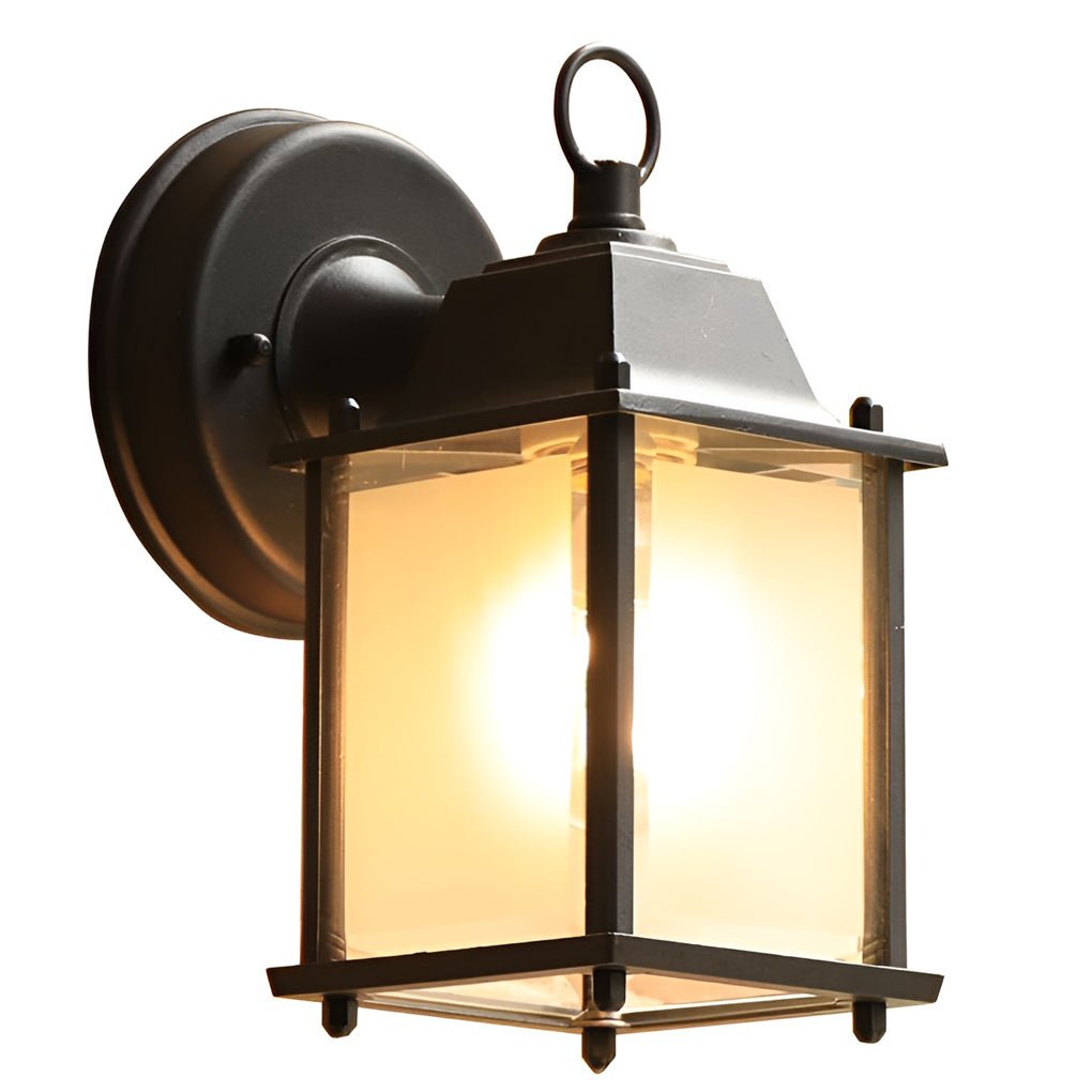 Modern Outdoor Waterproof Square Glass Wall Sconce Aluminum Exterior Porch Lighting