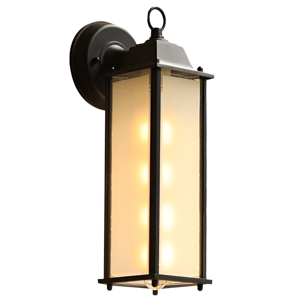 Modern Outdoor Waterproof Square Glass Wall Sconce Aluminum Exterior Porch Lighting
