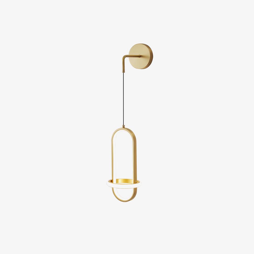 Modern Oval Brass LED Wall Sconce Scandinavian Style Three Color Temperature Fixture