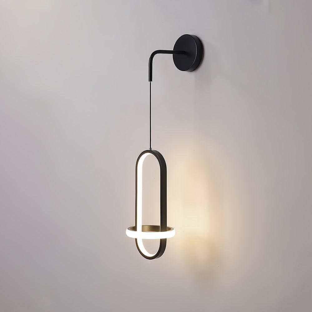 Modern Oval Brass LED Wall Sconce Scandinavian Style Three Color Temperature Fixture