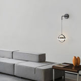 Modern Oval Brass LED Wall Sconce Scandinavian Style Three Color Temperature Fixture