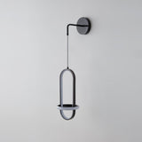 Modern Oval Brass LED Wall Sconce Scandinavian Style Three Color Temperature Fixture