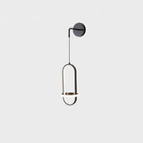 Modern Oval Brass LED Wall Sconce Scandinavian Style Three Color Temperature Fixture
