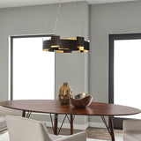 Modern Oval Candelabrum Chandelier Lighting in Black and Gold for Dining Rooms