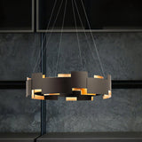 Modern Oval Candelabrum Chandelier Lighting in Black and Gold for Dining Rooms