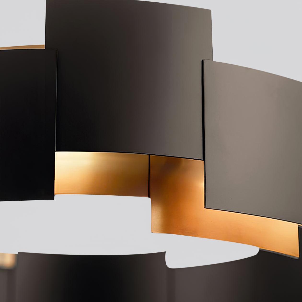 Modern Oval Candelabrum Chandelier Lighting in Black and Gold for Dining Rooms