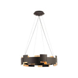 Modern Oval Candelabrum Chandelier Lighting in Black and Gold for Dining Rooms