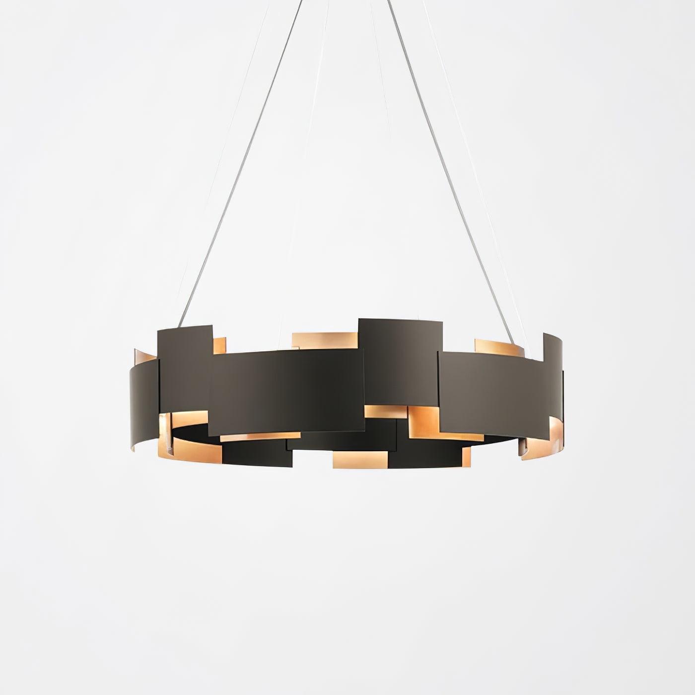 Modern Oval Candelabrum Chandelier Lighting in Black and Gold for Dining Rooms