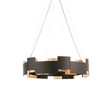 Modern Oval Candelabrum Chandelier Lighting in Black and Gold for Dining Rooms