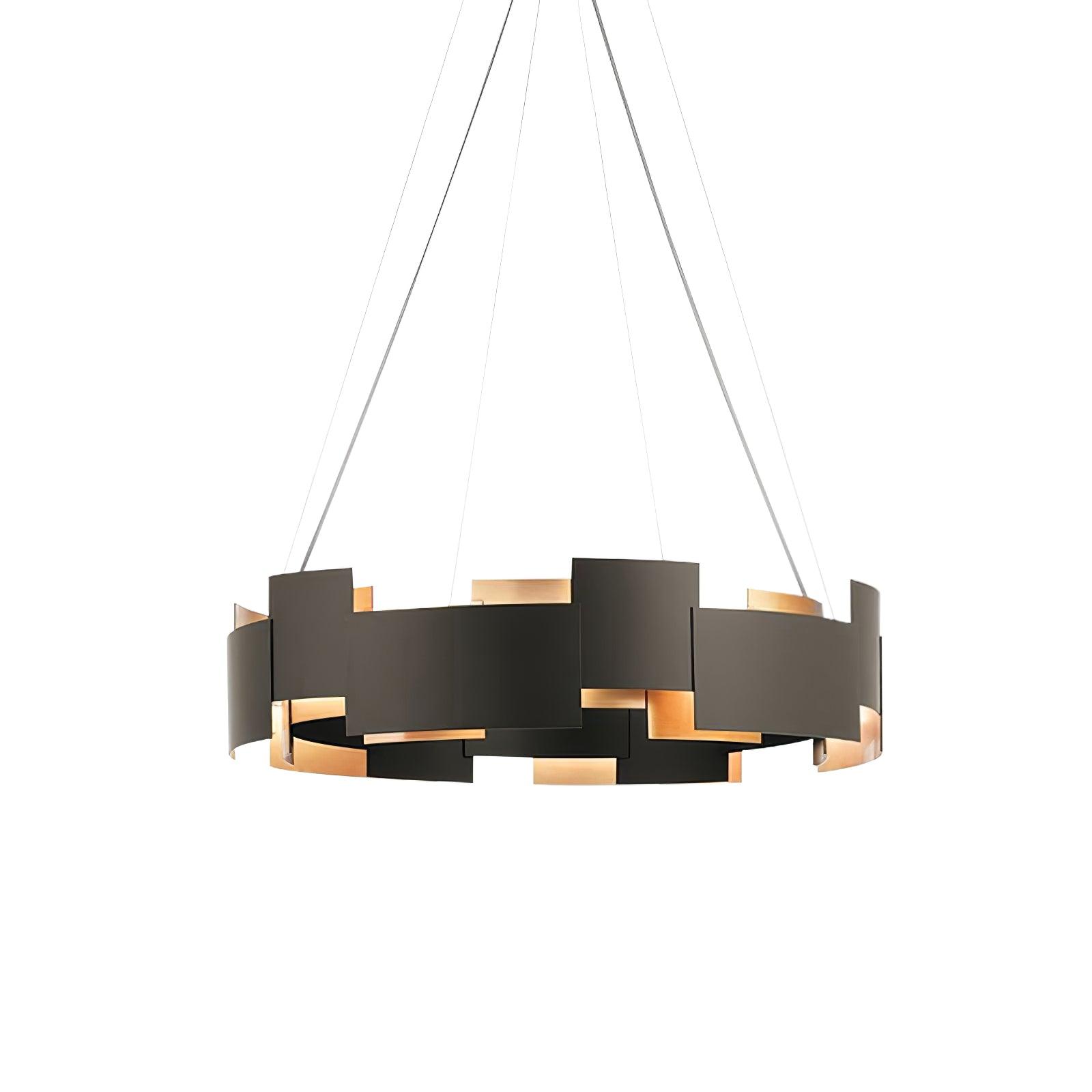 Modern Oval Candelabrum Chandelier Lighting in Black and Gold for Dining Rooms
