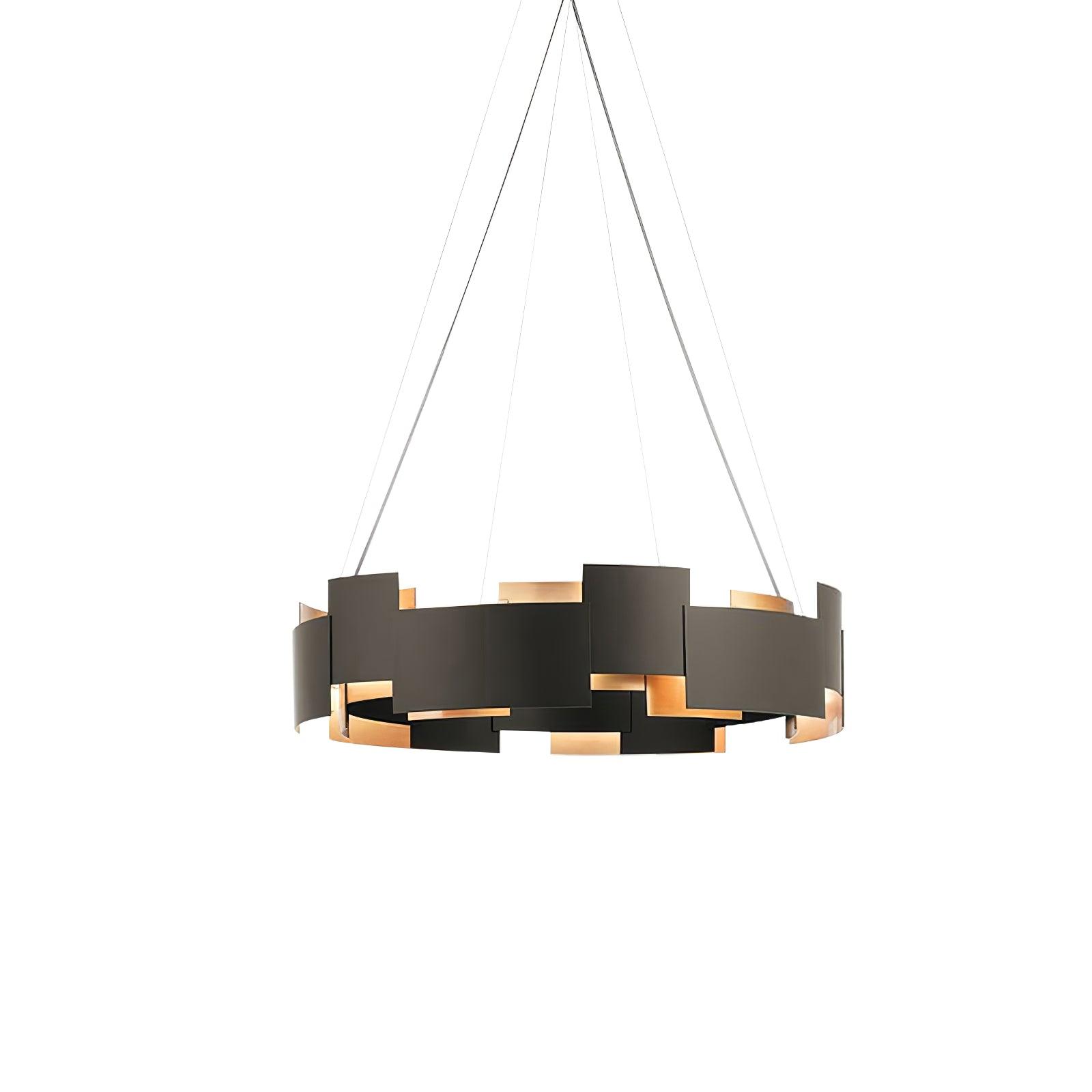 Modern Oval Candelabrum Chandelier Lighting in Black and Gold for Dining Rooms