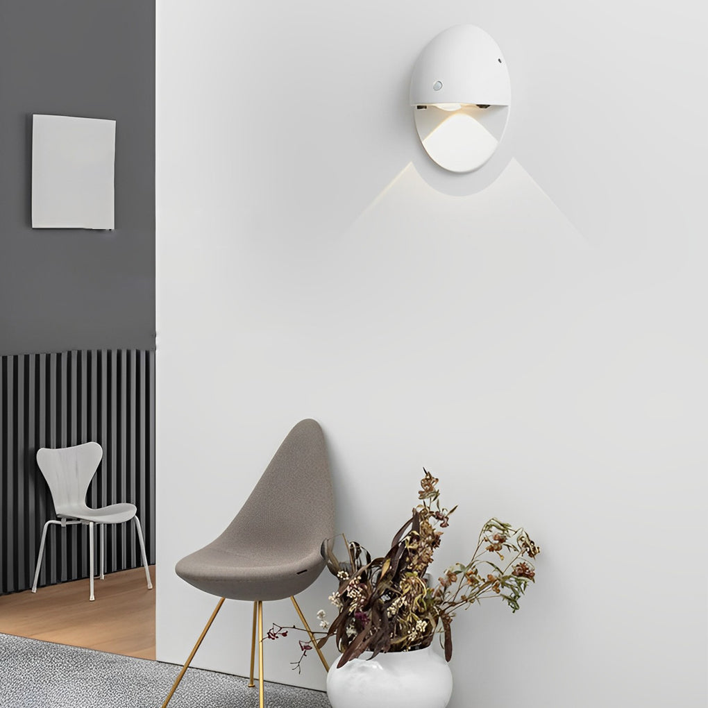 Modern Oval LED Motion Sensor Wall Sconce USB Rechargeable Magnetic Indoor Night Light