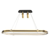 Modern Oval LED Ring Chandelier for Dining Room Luxury Black and Gold Pendant Lighting