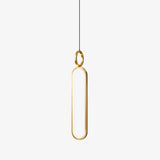 Modern Oval Ring LED Pendant Light Adjustable Height Dimmable Ceiling Fixture