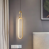 Modern Oval Ring LED Pendant Light Adjustable Height Dimmable Ceiling Fixture