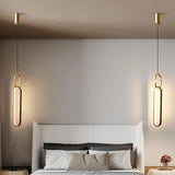 Modern Oval Ring LED Pendant Light Adjustable Height Dimmable Ceiling Fixture