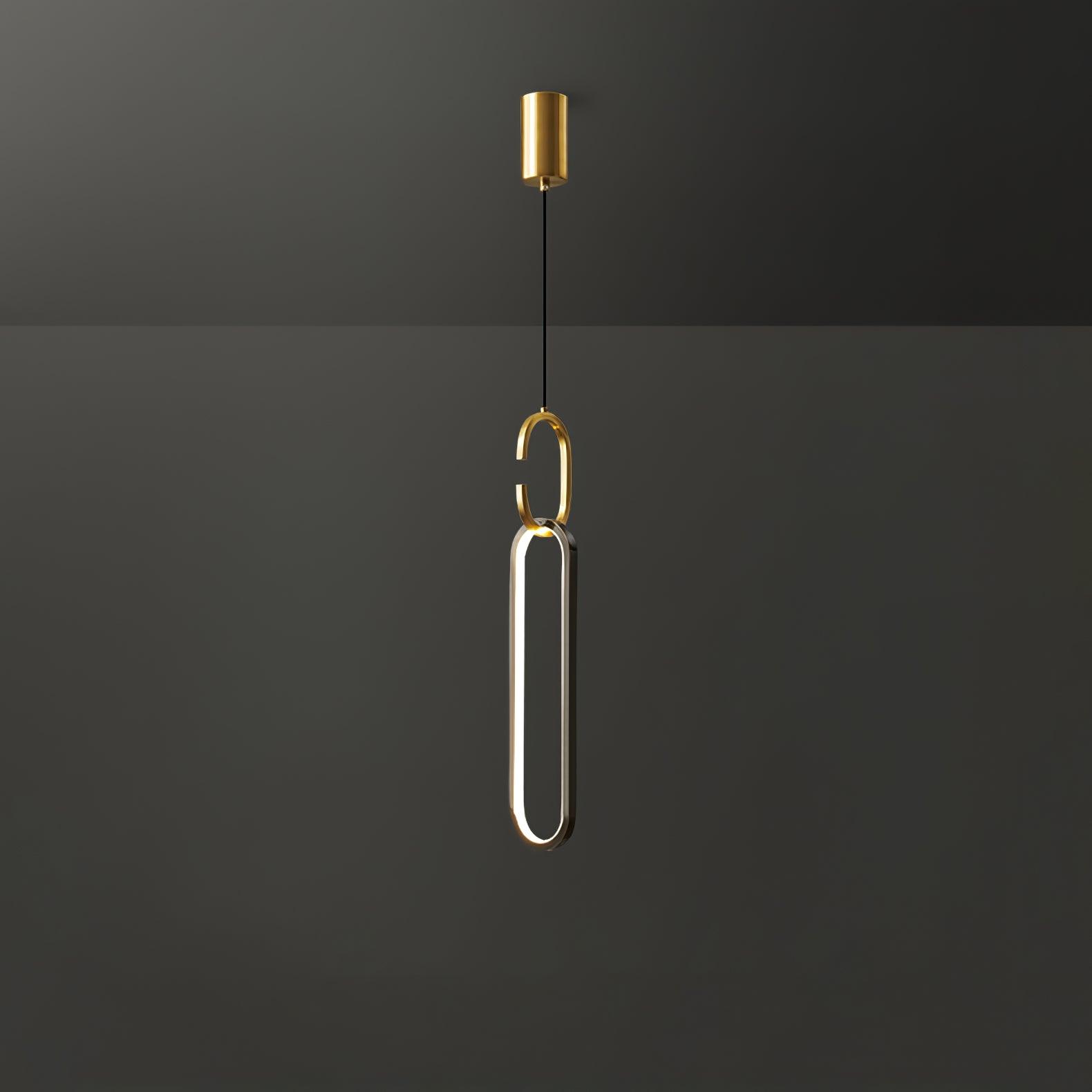 Modern Oval Ring LED Pendant Light Adjustable Height Dimmable Ceiling Fixture