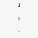 Modern Oval Ring LED Pendant Light Adjustable Height Dimmable Ceiling Fixture