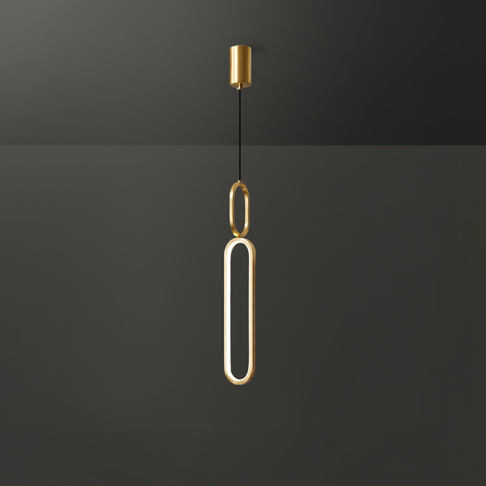 Modern Oval Ring LED Pendant Light Adjustable Height Dimmable Ceiling Fixture